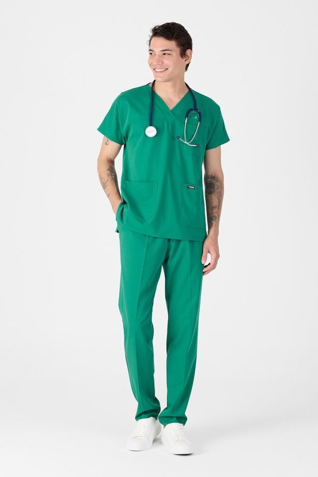 Likralı Cerrahi Yeşil Forma Takım