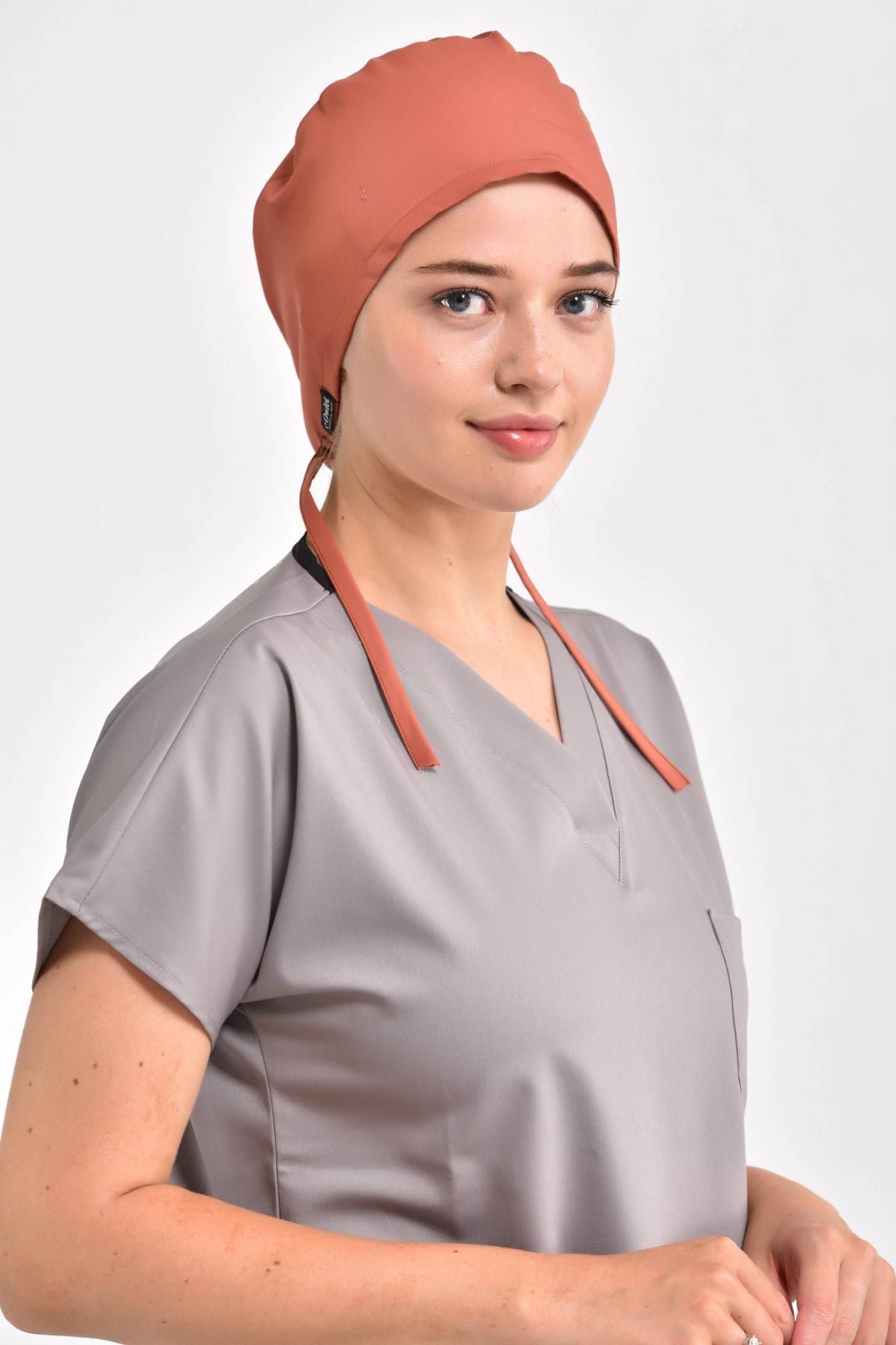 Likralı Koyu Mercan Cerrahi Bone