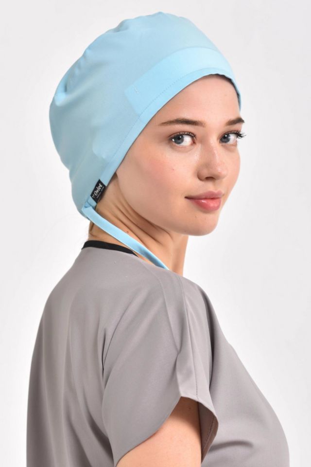 Likralı Buz Mavisi Cerrahi Bone