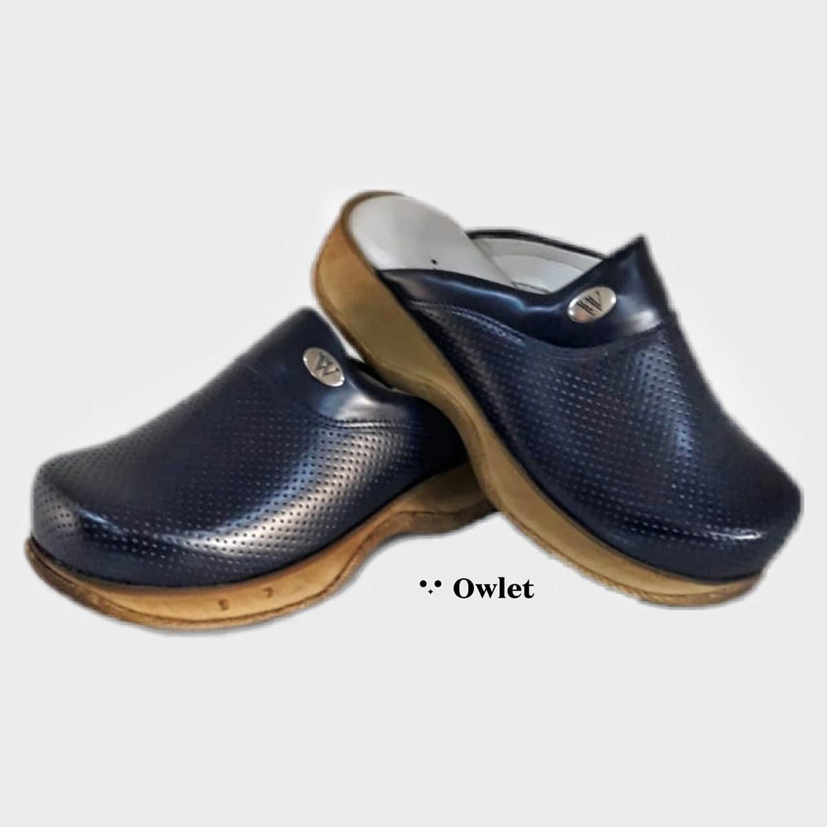 Dark Sole Navy Blue Clog Slippers Size 35 - Navy Blue