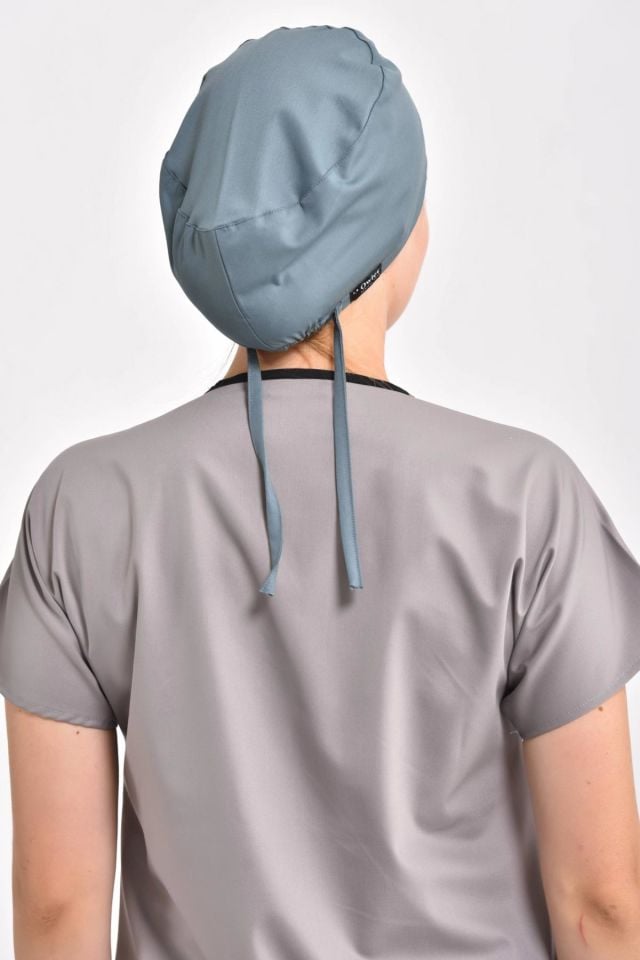 Likralı Antrasit Mavi Cerrahi Bone