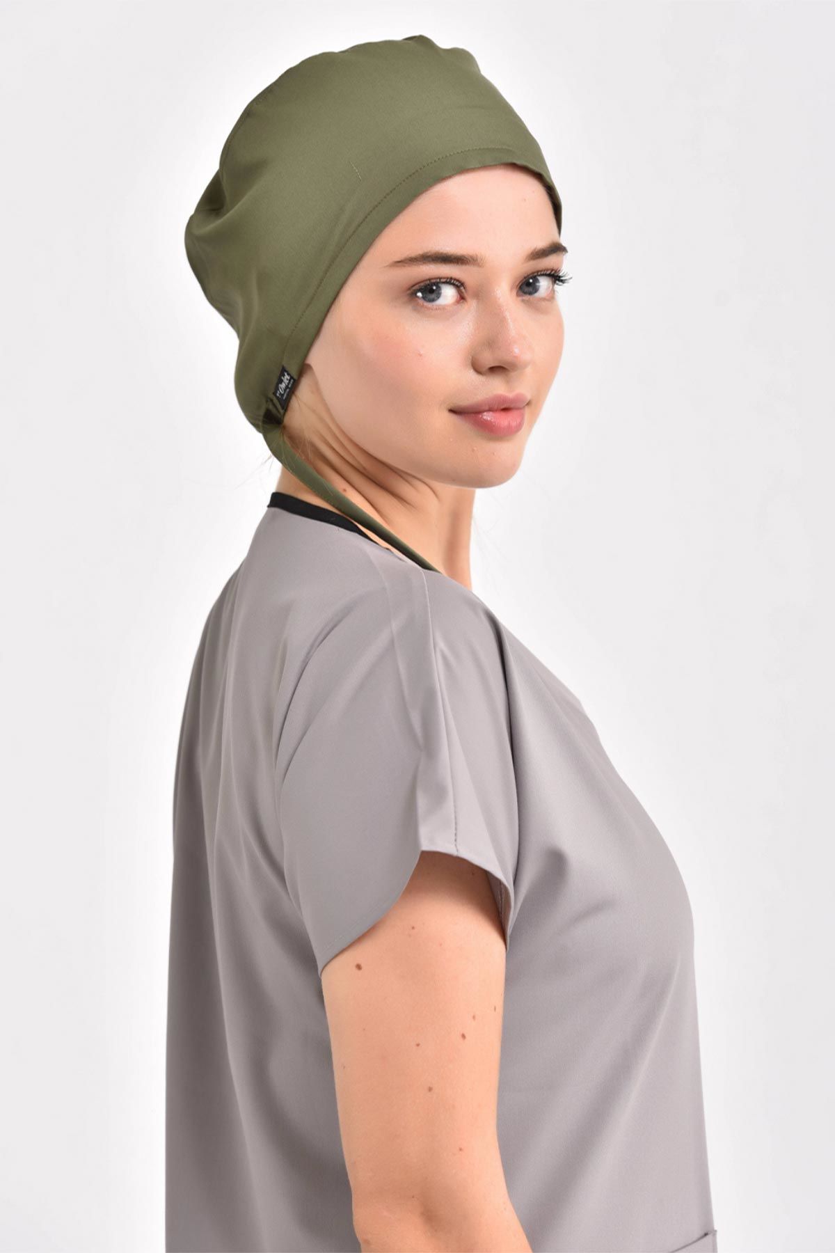 Likralı Asker Yeşili Cerrahi Bone