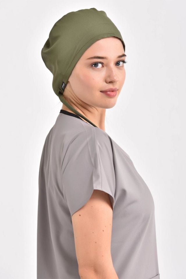 Likralı Asker Yeşili Cerrahi Bone