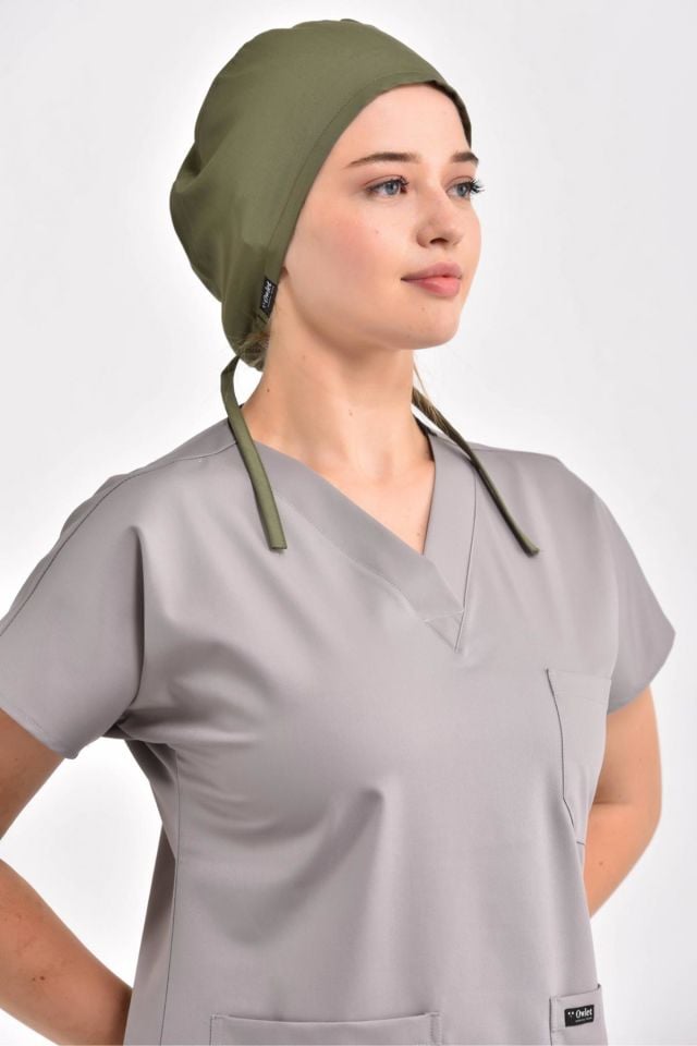 Likralı Asker Yeşili Cerrahi Bone