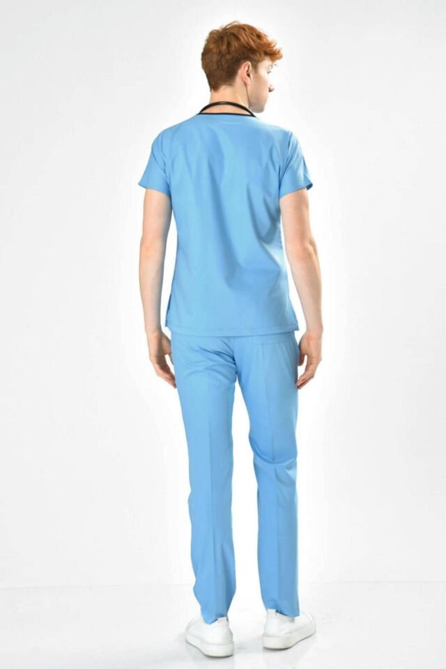 Alaska Mavisi Likralı Scrubs Forma