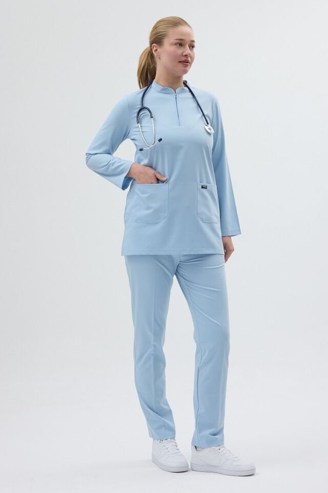 Likralı Bebe Mavisi Tunik Boy Takım