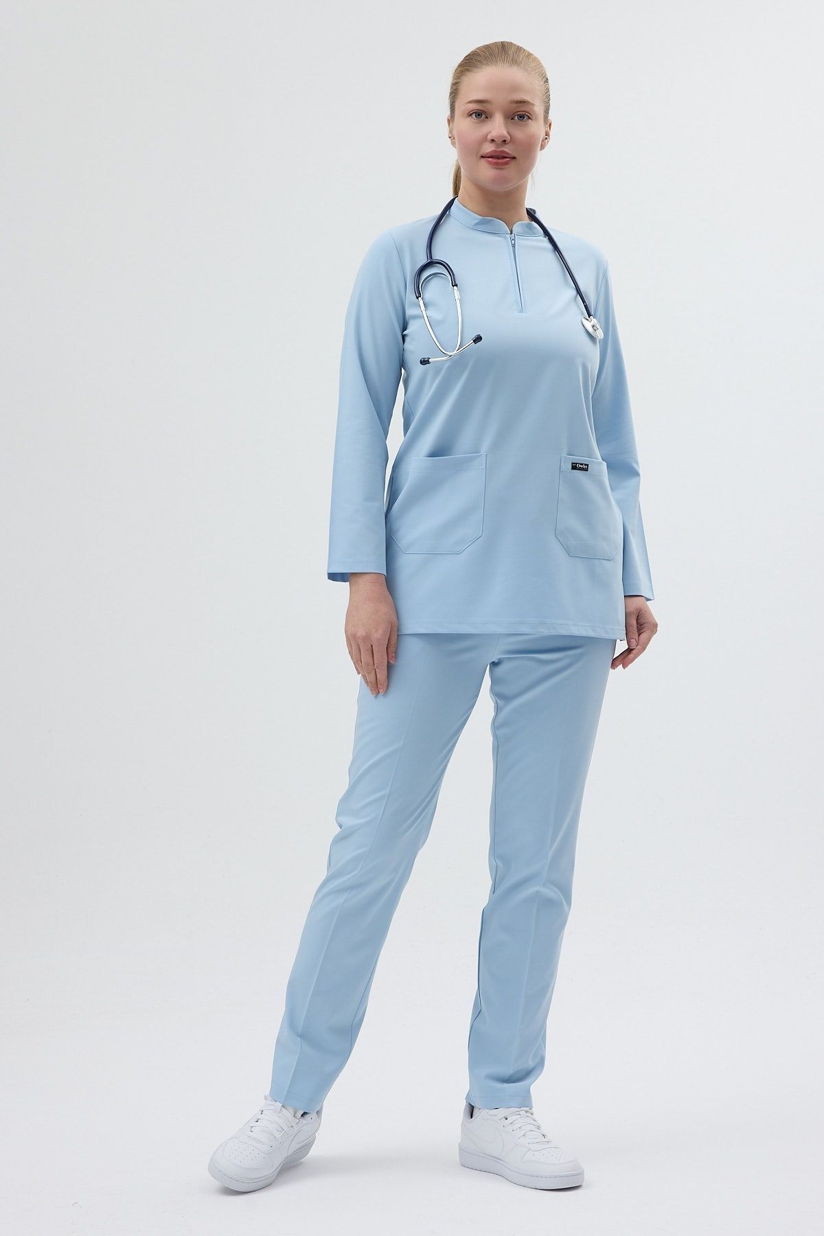 Likralı Bebe Mavisi Tunik Boy Takım