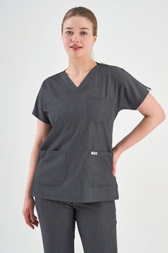 Likralı Kot Görünümlü Füme Cerrahi Takım