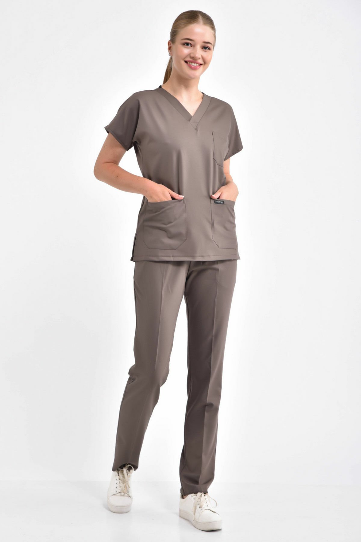 Koyu Vizon Likralı Cerrahi Takım