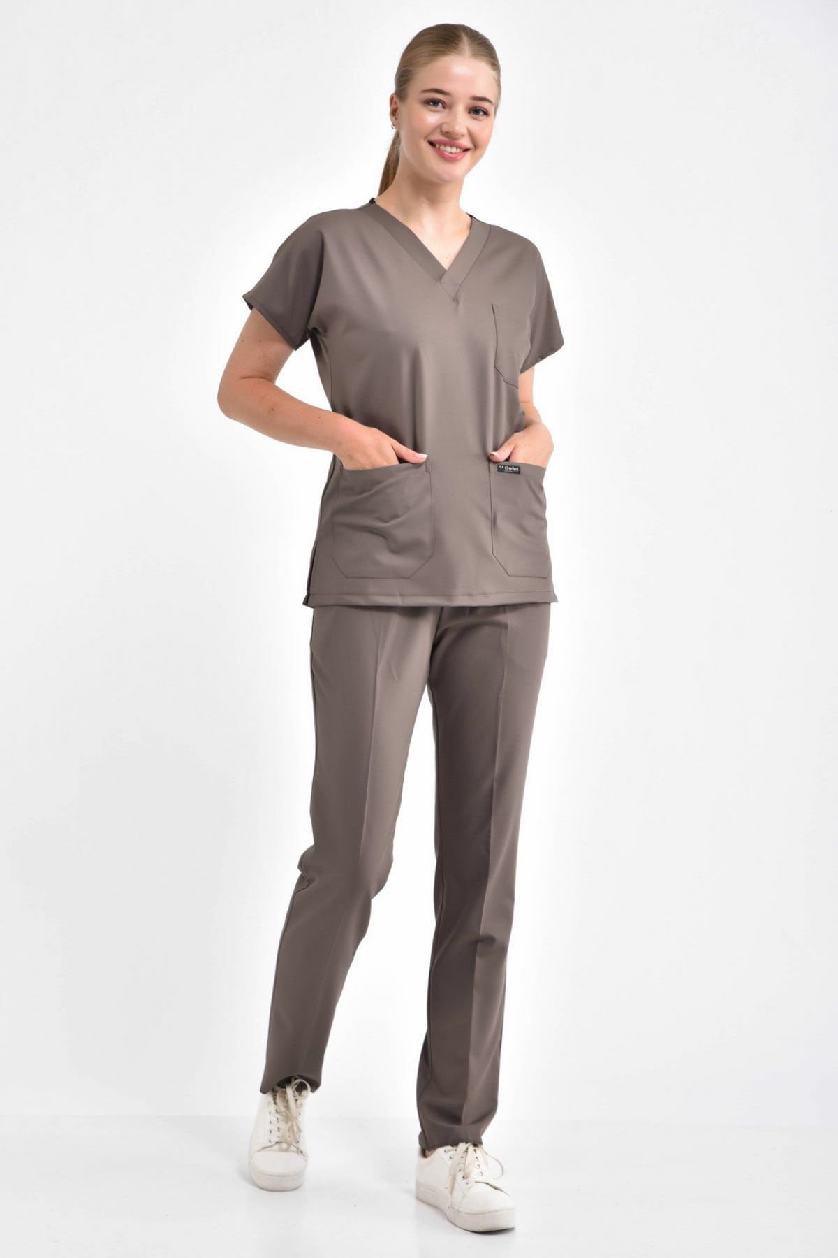 Koyu Vizon Likralı Cerrahi Takım