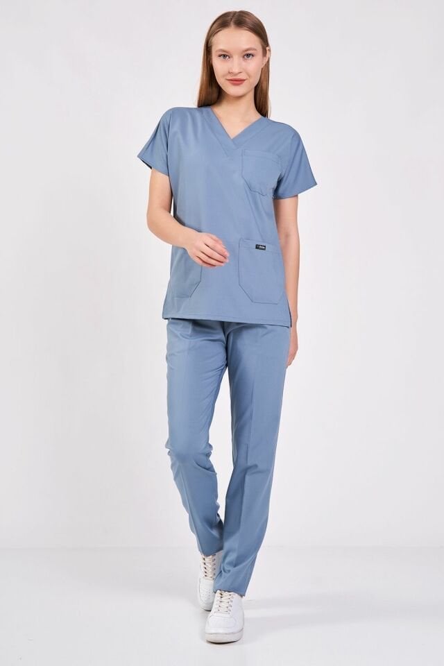 Lycra Steel Blue Surgical Jersey Set