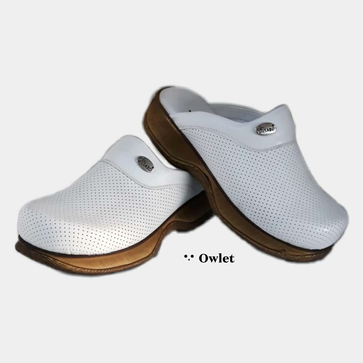 Koyu Taban Beyaz Sabo Terlik