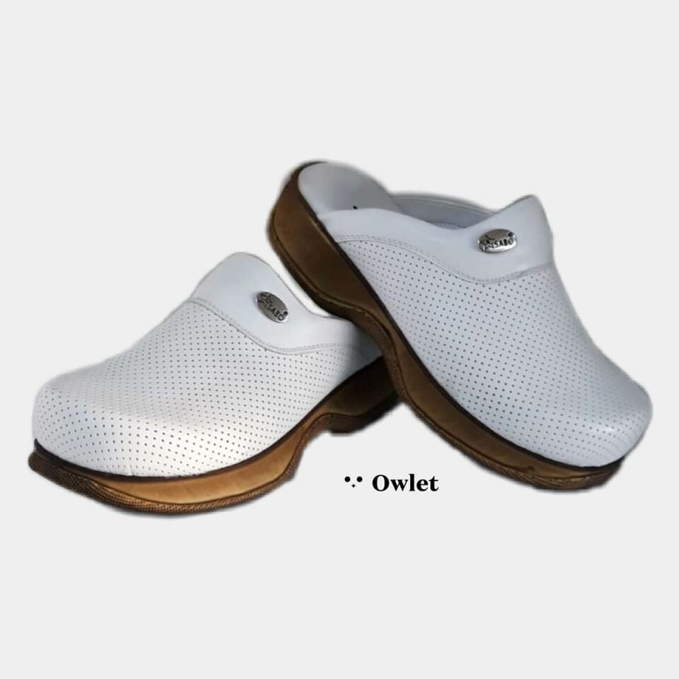 Koyu Taban Beyaz Sabo Terlik