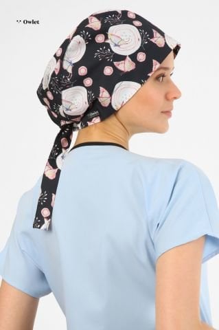 Navy Blue Butterfly Pattern Hijab Bone Surgery