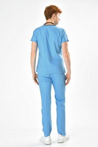 Likralı Gök Mavisi Cerrahi Forma Takım