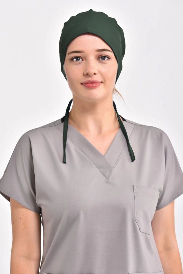 Likralı Zümrüt Yeşili Cerrahi Bone