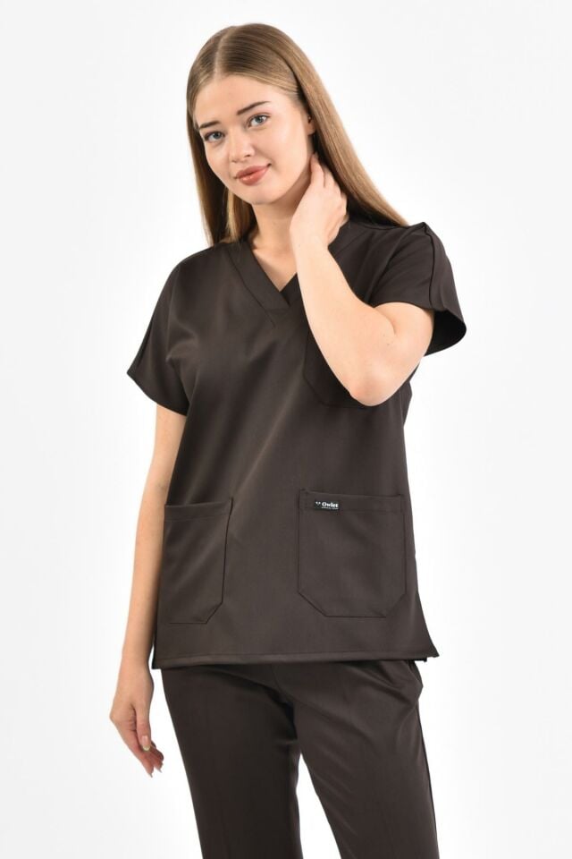 Dark Brown Lycra Surgical Top