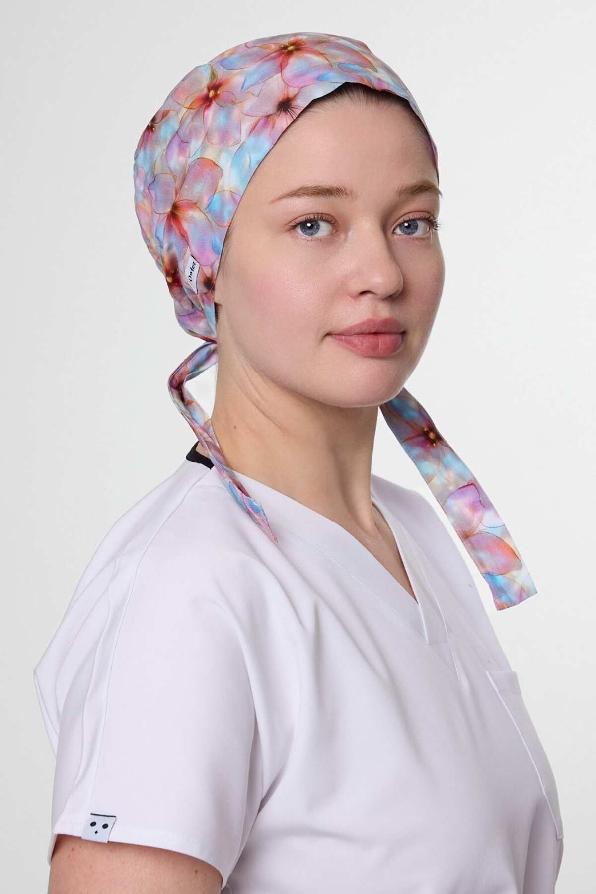 Sedefli Çiçekler Cerrahi Tesettür Bone - Owlet Medikal