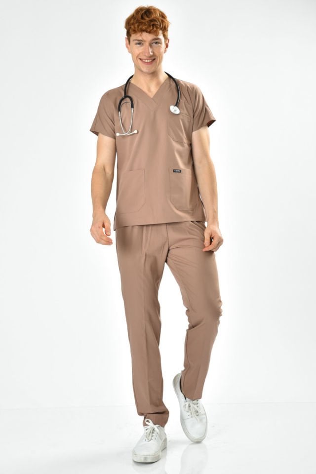 Likralı Sütlü Kahve Cerrahi Forma Takım