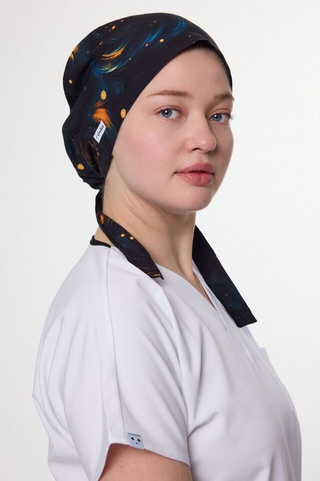 Samanyolu Desenli Cerrahi Tesettür Bone