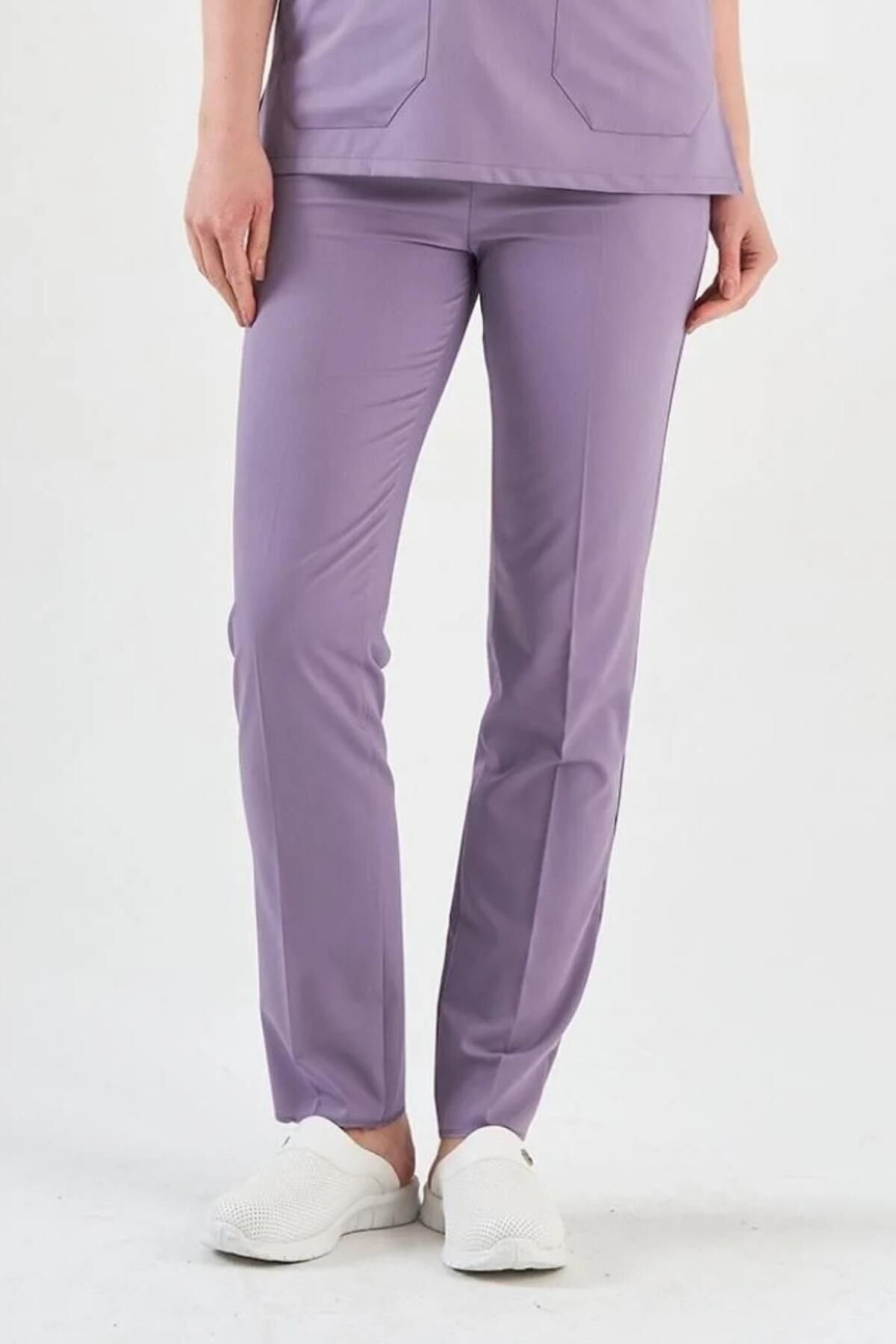 Likralı Soft Lila Cerrahi Pantolon - Owlet Medikal