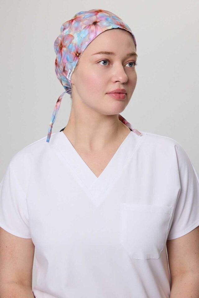 Pearly Flowers Surgical Cap