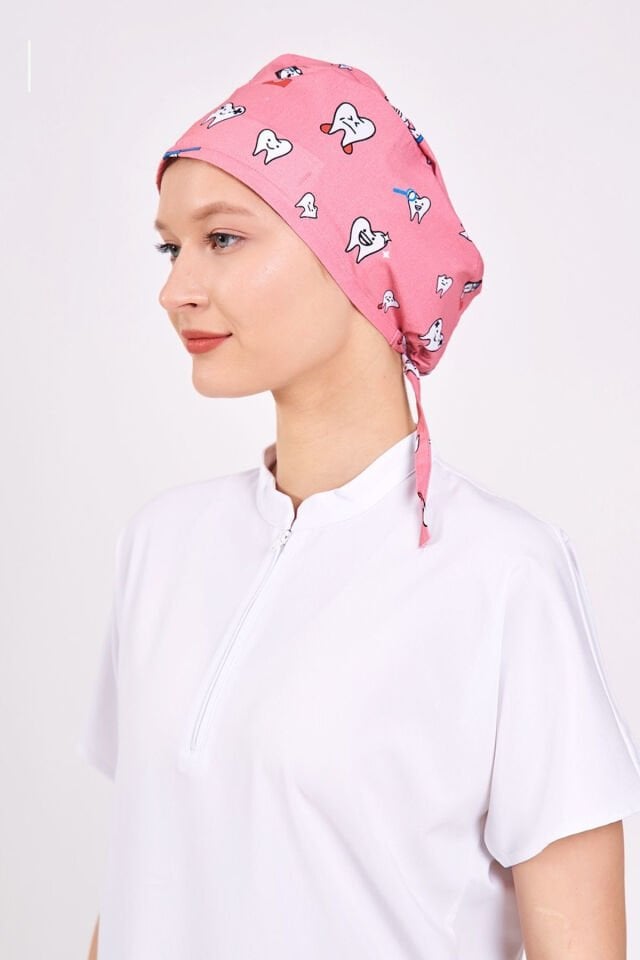 Tooth Patterned Powder Surgical Cap