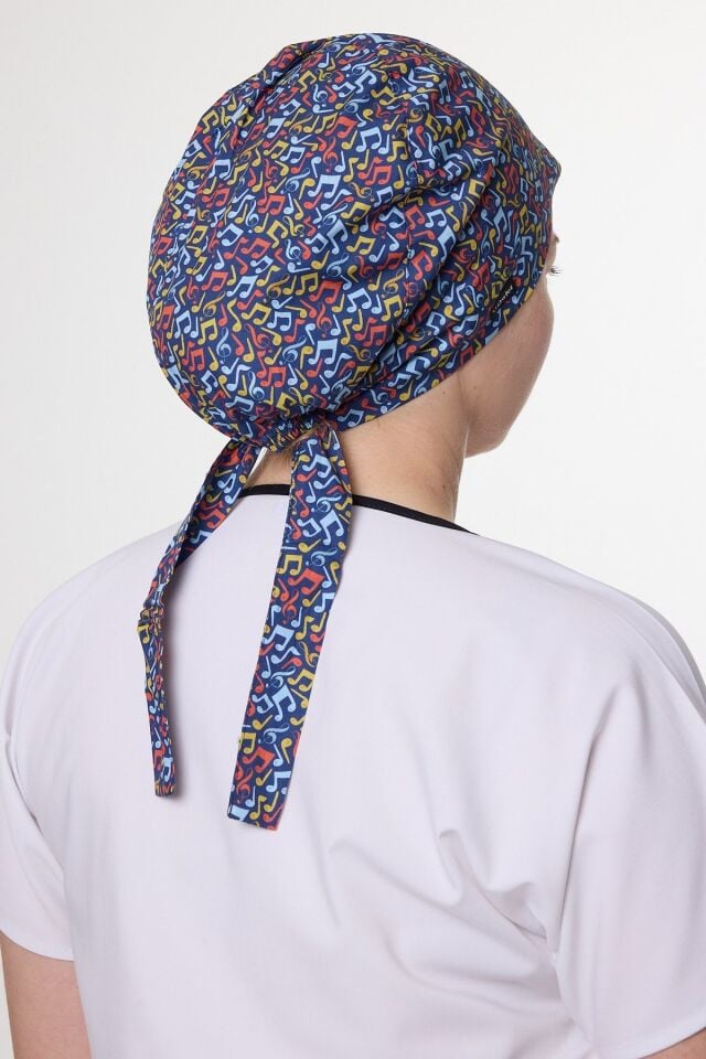 Colorful Notes Surgical Hijab Bonnet