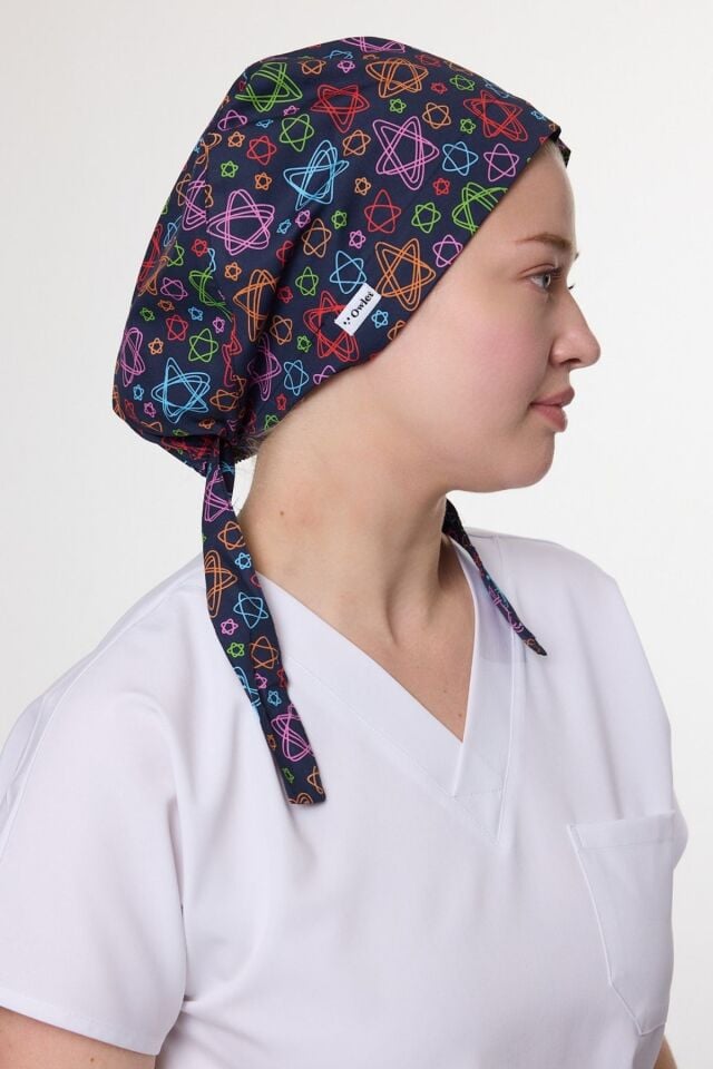 Colorful Stars Surgical Hijab Bonnet