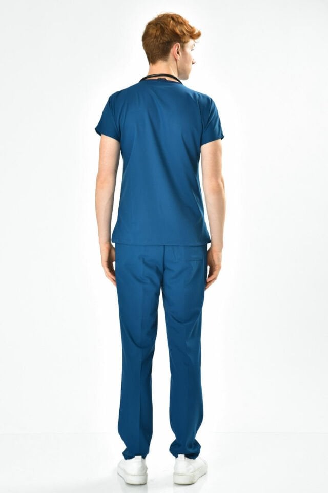 Likralı Petrol Mavisi Cerrahi Forma Takım