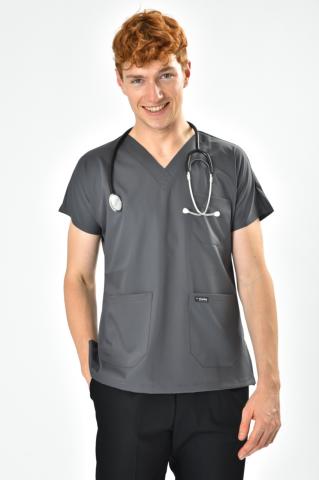 Lycra Smoke Grey Top and Lycra Black Bottom Combination Set