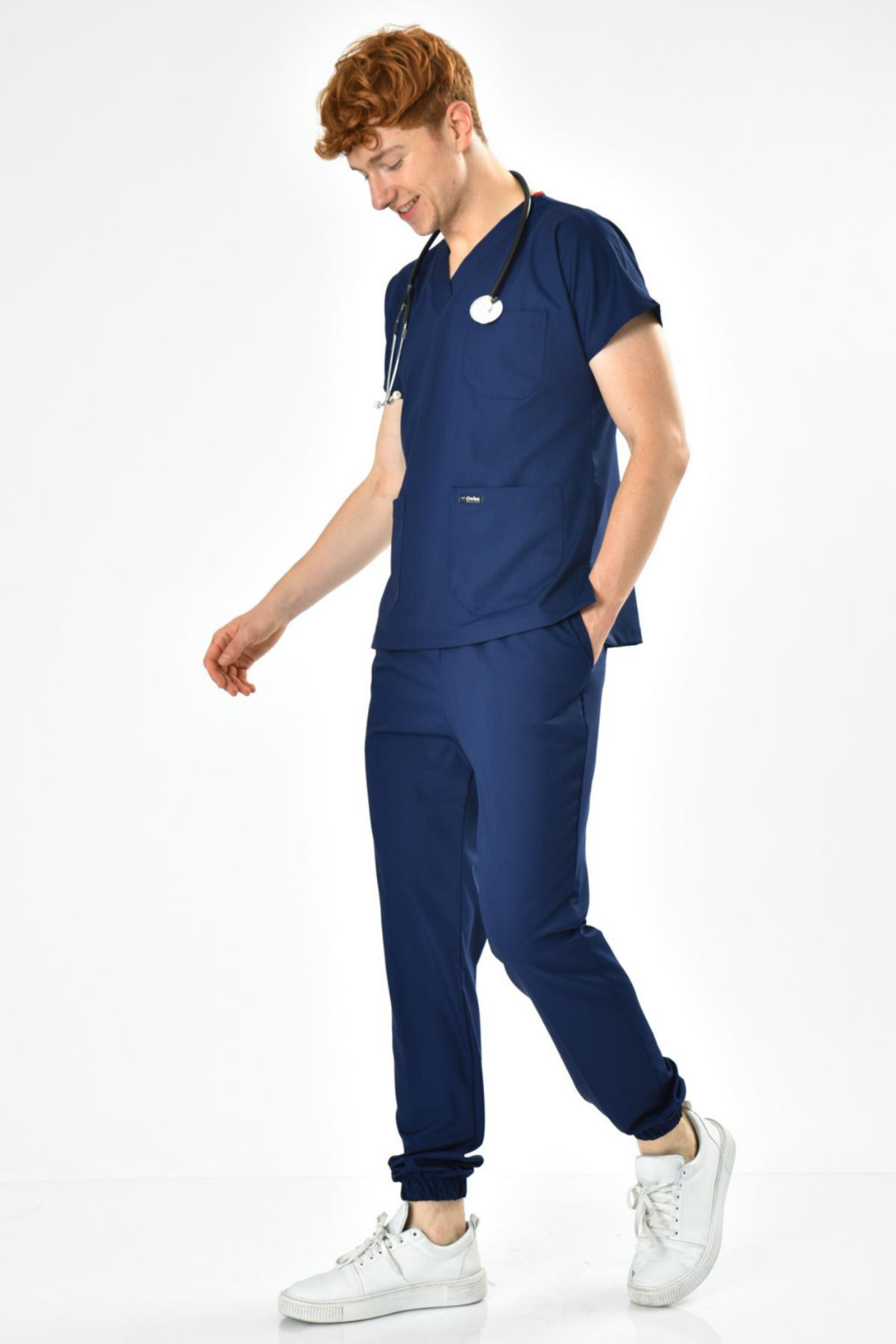 Navy Blue Lycra Set with Elasticated Hem