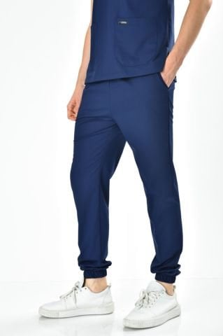 Navy Blue Lycra Set with Elasticated Hem