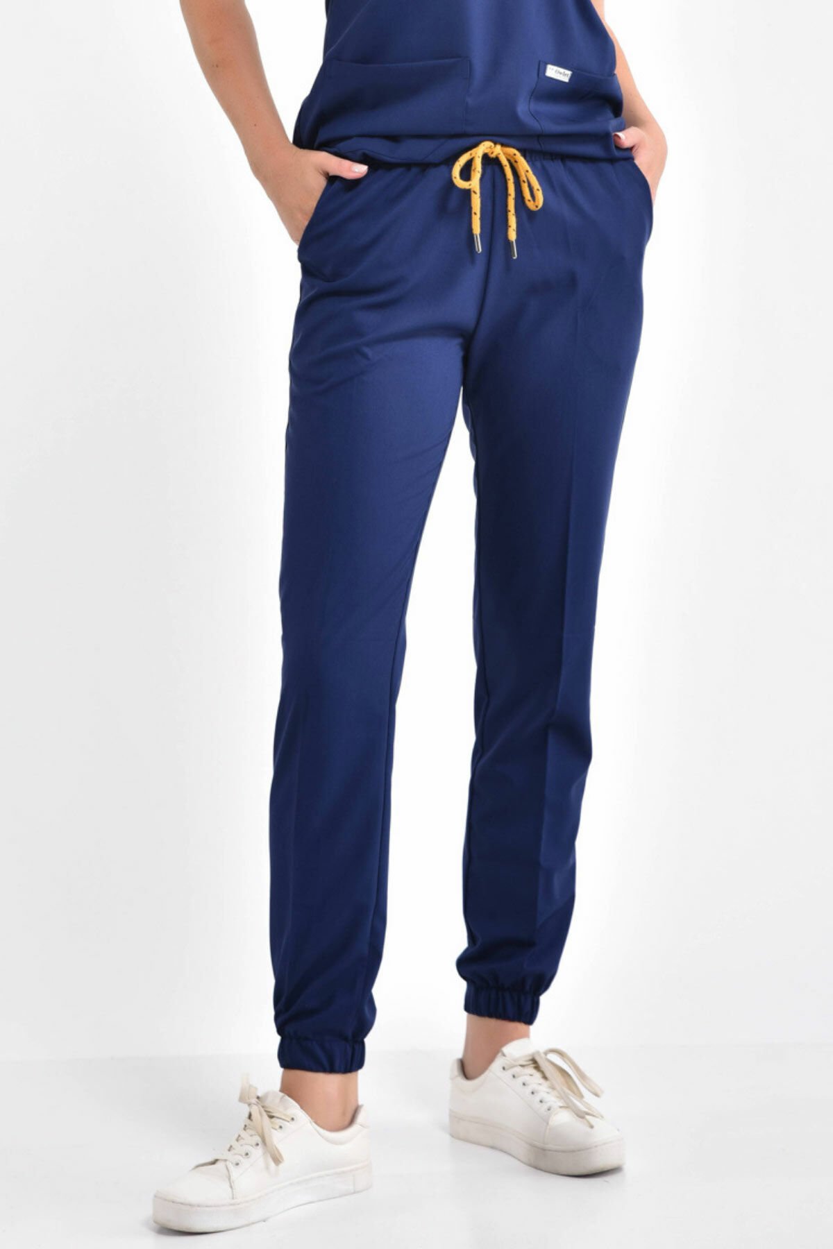 Lacivert Likralı Paça Lastikli Cerrahi Pantolon