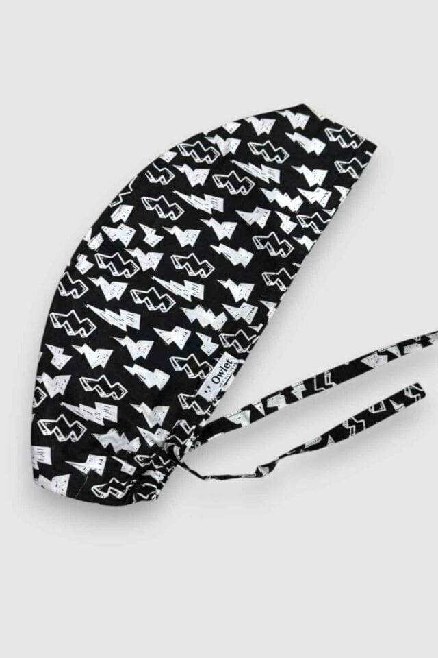 Lightning Black Surgical Cap