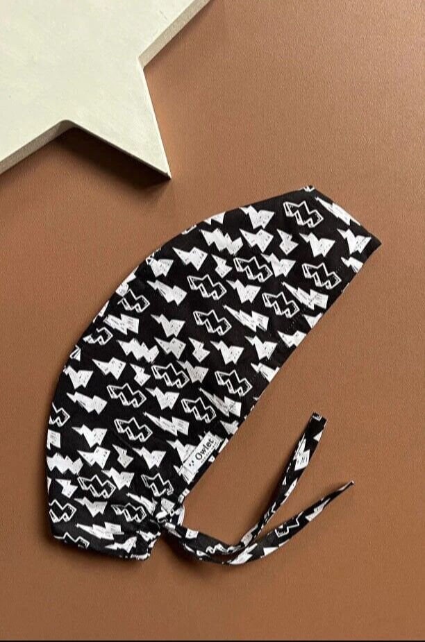 Lightning Black Surgical Cap