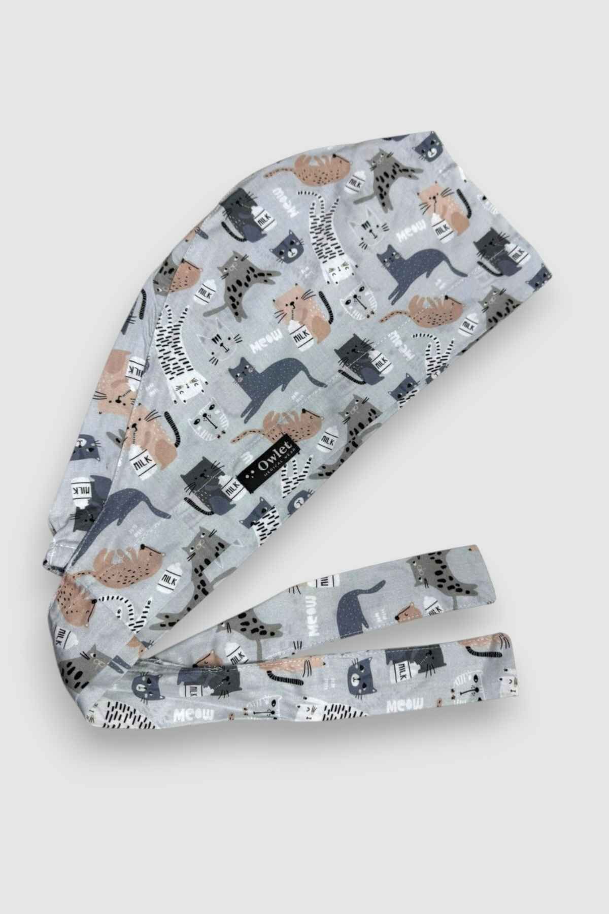 Kedicik Gri Cerrahi Tesettür Bone