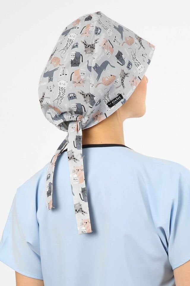 Kedicik Gri Cerrahi Tesettür Bone