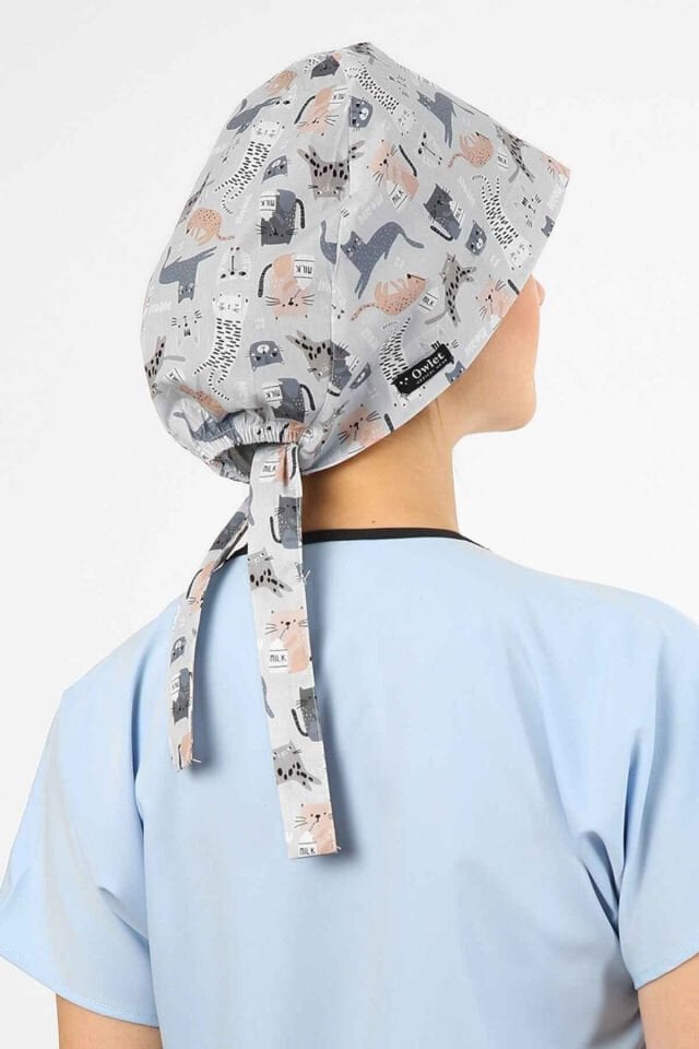 Kedicik Gri Cerrahi Tesettür Bone