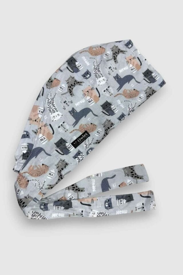 Kedicik Gri Cerrahi Tesettür Bone