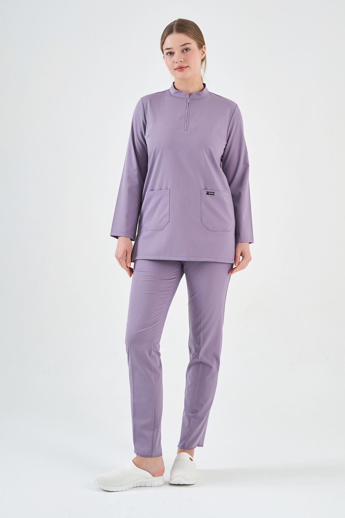 Likralı Soft Lila Tunik Boy Takım