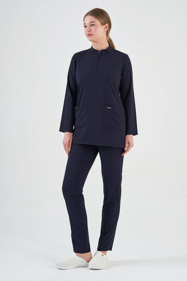 Dark Navy Lycra Tunic Set