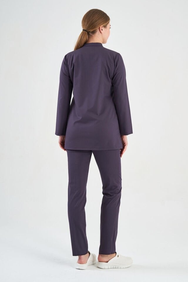 Likralı Mürdüm Eriği Tunik Boy Takım