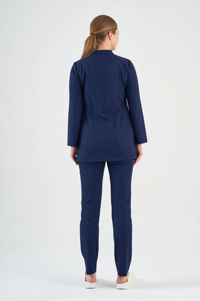 Likralı Lacivert Tunik Boy Takım