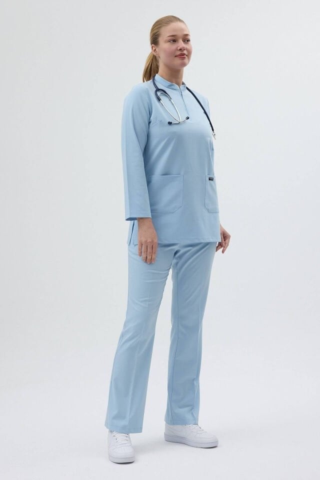 Bebe Mavisi Tunik Boy Çan Paça Scrubs