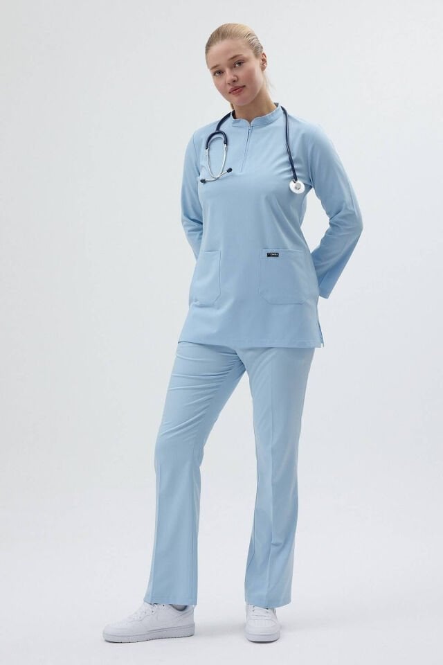 Bebe Mavisi Tunik Boy Çan Paça Scrubs