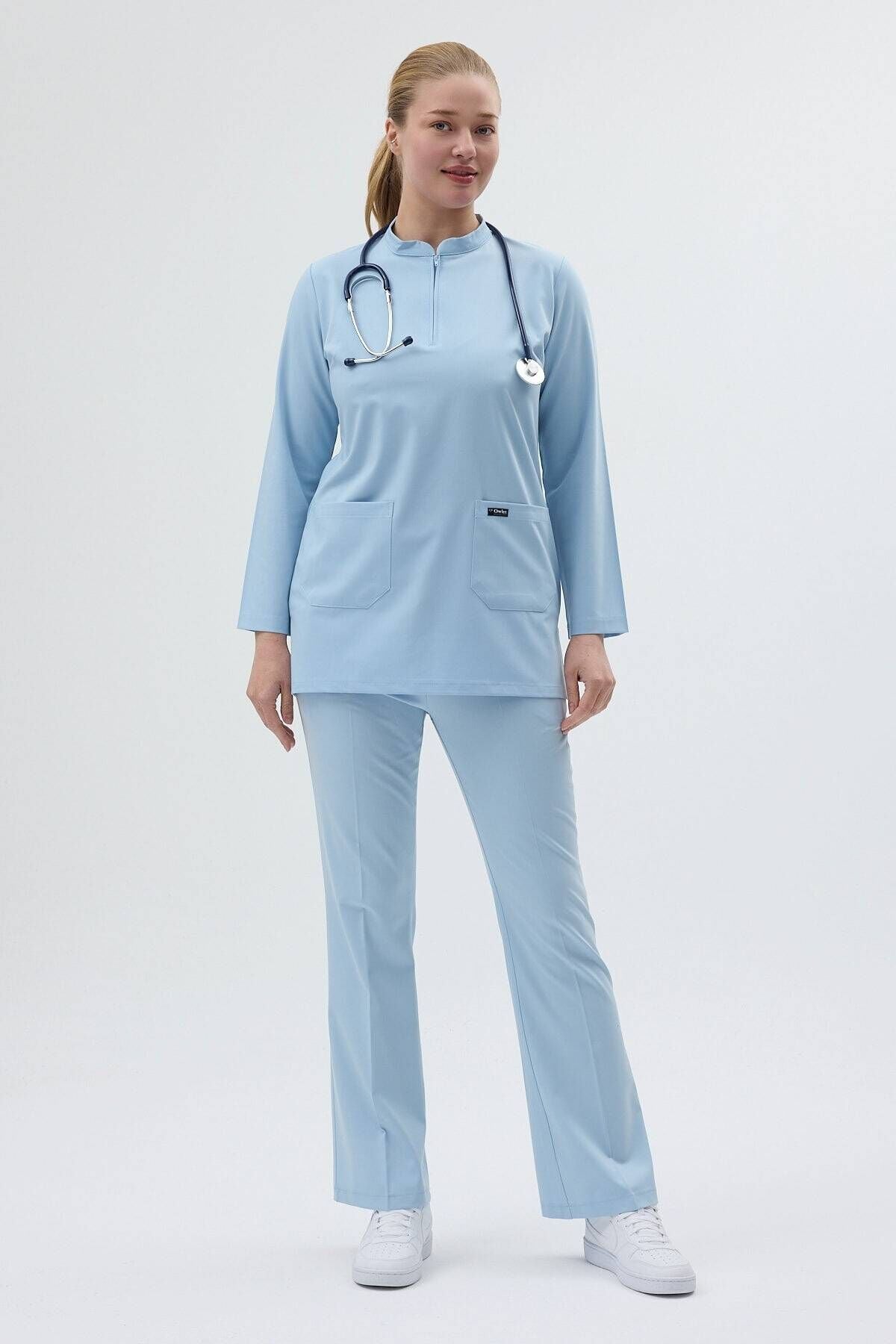 Bebe Mavisi Tunik Boy Çan Paça Scrubs