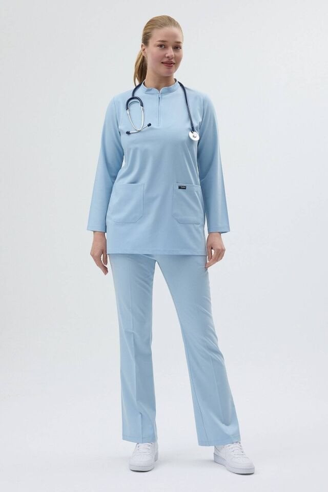 Bebe Mavisi Tunik Boy Çan Paça Scrubs