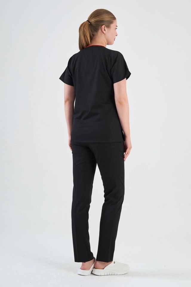 Siyah Likra Cerrahi Üniforma Takım