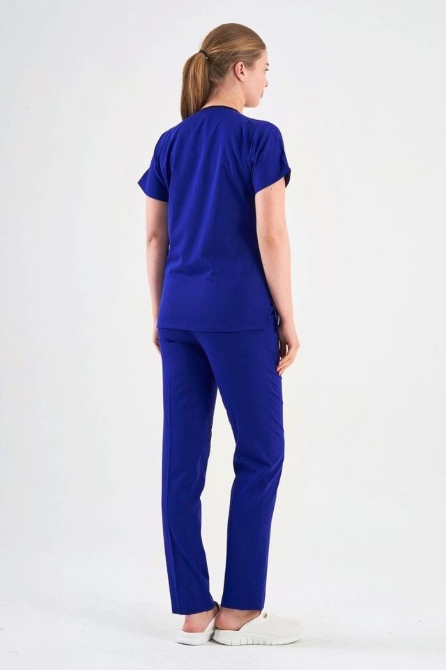 Saks Mavisi Likra Cerrahi Üniforma Takım